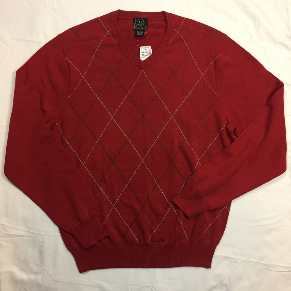 NWT Jos. A. Bank argyle cotton sweater small